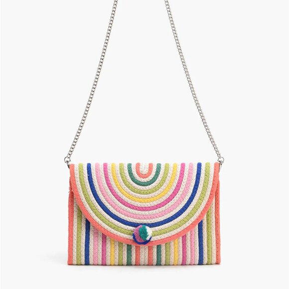 America & Beyond Recycled Cotton Stripe Clutch-Natural Multi - Picture 4 of 10